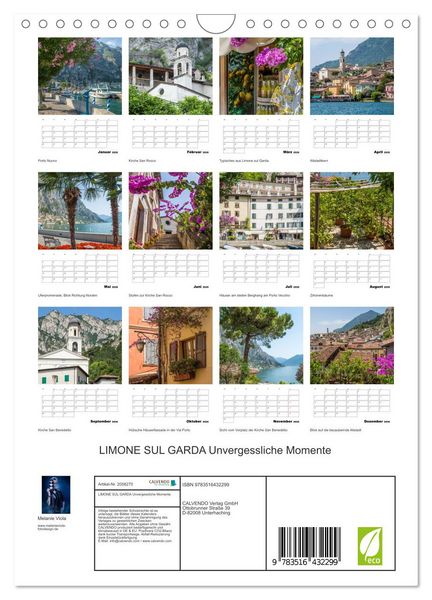 Produktbild: LIMONE SUL GARDA Unvergessliche Momente (Wandkalender 2026 DIN A4 hoch), CALVENDO Monatskalender