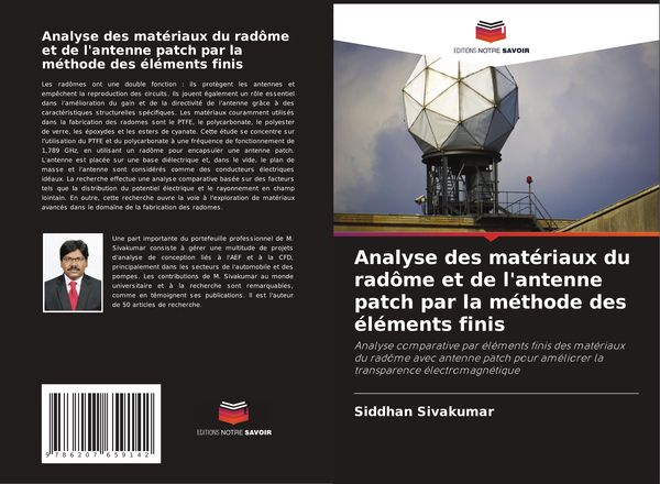 Produktbild: Analyse des mat&eacute;riaux du rad&ocirc;me et de l'antenne patch par la m&eacute;thode des &eacute;l&eacute;ments finis