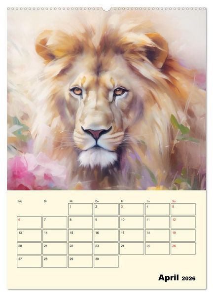 Produktbild: Raubkatzen. Zauberhafte Aquarelle (Wandkalender 2026 DIN A2 hoch), CALVENDO Monatskalender