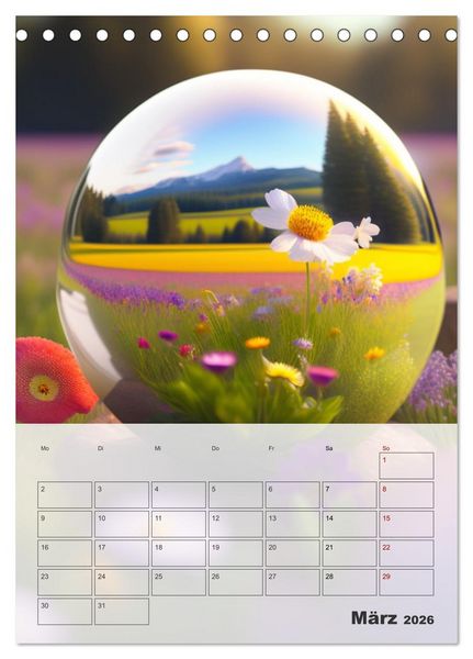 Produktbild: Gespiegelte Landschaft (Tischkalender 2026 DIN A5 hoch), CALVENDO Monatskalender
