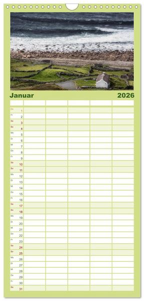 Produktbild: Familienplaner 2026 - Naturschauspiel Irland mit 5 Spalten (Wandkalender, 21 x 45 cm) CALVENDO