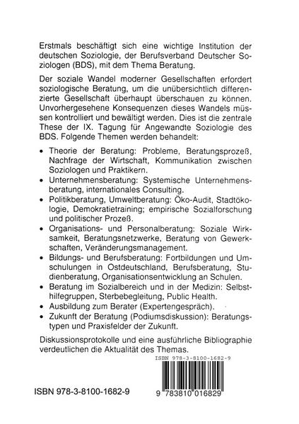 Produktbild: Soziologische Beratung