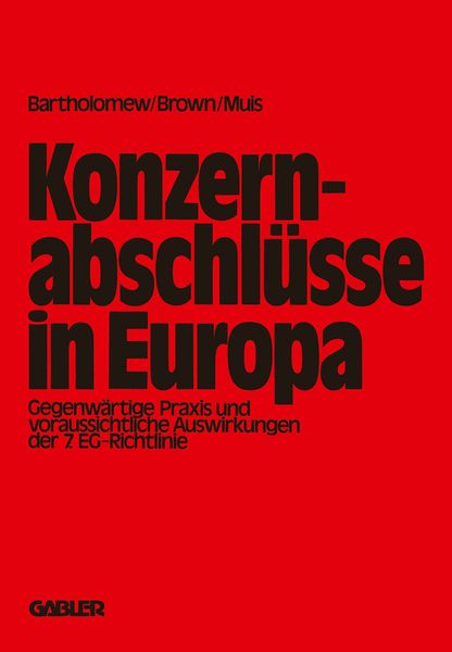 Produktbild: Konzernabschl&uuml;sse in Europa