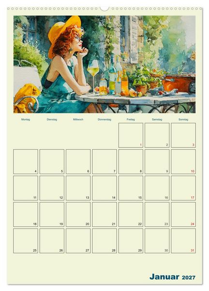 Produktbild: Frauen im Garten. Poesie im Aquarell-Stil (Wandkalender 2027 DIN A2 hoch), CALVENDO Monatskalender