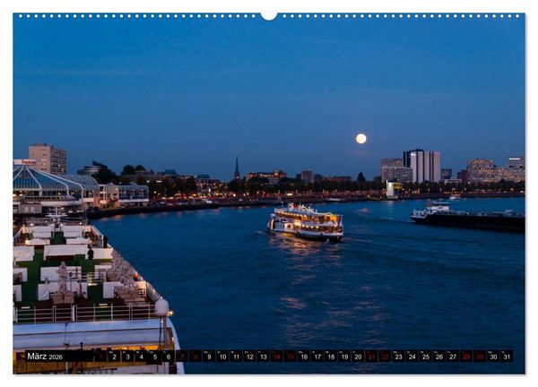 Produktbild: Rotterdam bei Nacht (hochwertiger Premium Wandkalender 2026 DIN A2 quer), Kunstdruck in Hochglanz