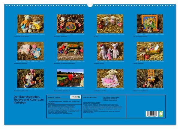 Produktbild: Der Baerchenladen, Teddys und Kunst zum Verlieben (Wandkalender 2026 DIN A2 quer), CALVENDO Monatskalender