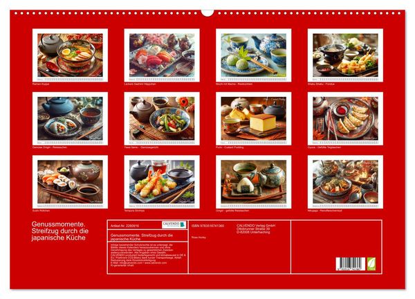Produktbild: Genussmomente. Streifzug durch die japanische K&uuml;che (Wandkalender 2026 DIN A2 quer), CALVENDO Monatskalender