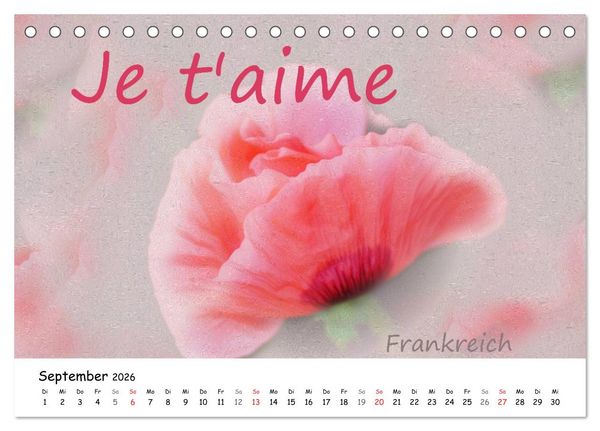 Produktbild: Ich liebe Dich (Tischkalender 2026 DIN A5 quer), CALVENDO Monatskalender