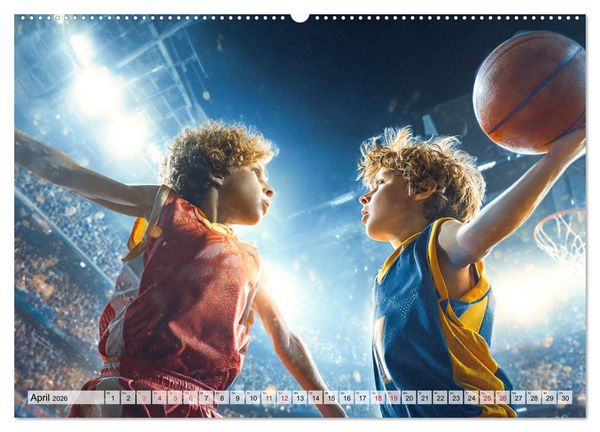 Produktbild: Basketball - Kids in Action (Wandkalender 2026 DIN A2 quer), CALVENDO Monatskalender