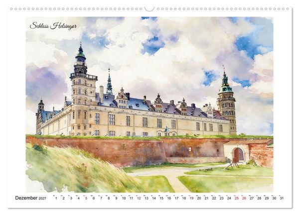 Produktbild: Schl&ouml;ssertour durch D&auml;nemark (hochwertiger Premium Wandkalender 2027 DIN A2 quer), Kunstdruck in Hochglanz
