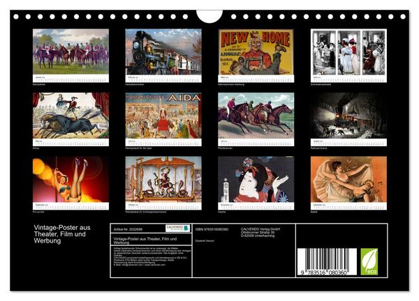 Produktbild: Vintage-Poster aus Theater, Film und Werbung (Wandkalender 2026 DIN A4 quer), CALVENDO Monatskalender