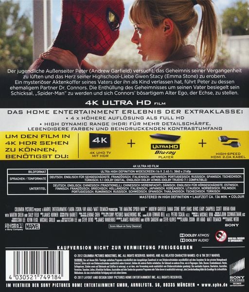 Produktbild: The Amazing Spider-Man (4K Ultra HD) (Blu-ray 2D)