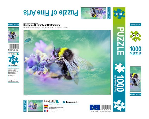 Produktbild: CALVENDO Puzzle Die kleine Hummel auf Nektarsuche | 1000 Teile Lege-Gr&ouml;&szlig;e 64x48cm Foto-Puzzle f&uuml;r gl&uuml;ckliche Stunden