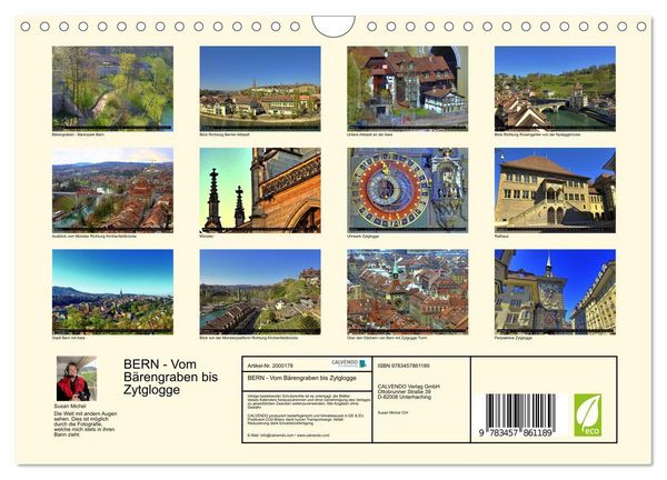 Produktbild: BERN - Vom B&auml;rengraben bis Zytglogge (Wandkalender 2026 DIN A4 quer), CALVENDO Monatskalender