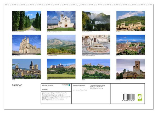 Produktbild: Umbrien (hochwertiger Premium Wandkalender 2026 DIN A2 quer), Kunstdruck in Hochglanz