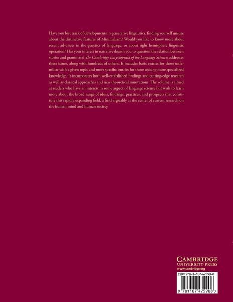 Produktbild: The Cambridge Encyclopedia of the Language Sciences