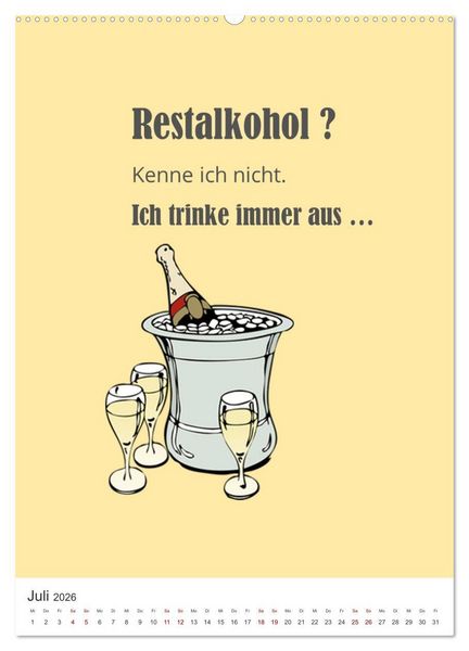 Produktbild: TRINKSPR&Uuml;CHE rund um Bier, Wein und Co. &hellip; (hochwertiger Premium Wandkalender 2026 DIN A2 hoch), Kunstdruck in Hochglanz