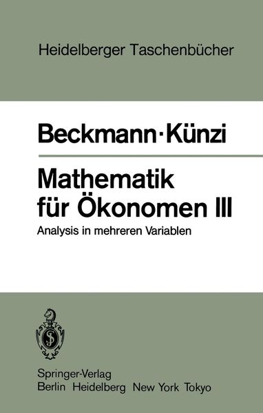 Produktbild: Mathematik f&uuml;r &Ouml;konomen III