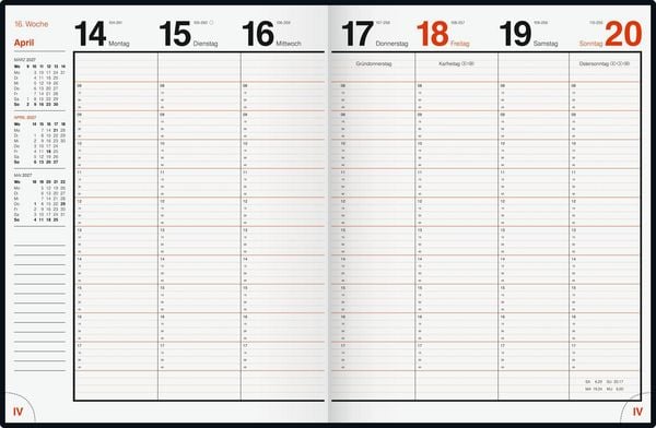 Produktbild: rido/id&eacute; 7027042907 Buchkalender Mod. magnum 2027 183&times;240 mm, Kunststoff, schwarz