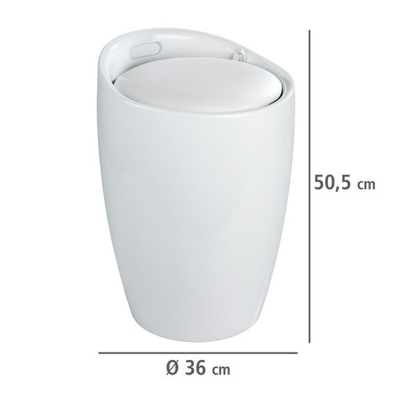 Produktbild: Hocker Mod. Candy White, mit abnehmbarem W&auml;schesammler