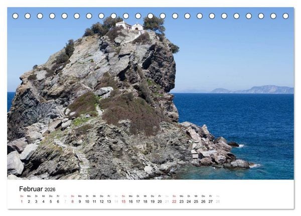 Produktbild: Al&oacute;nnisos, Ski&aacute;thos, Sk&oacute;pelos (Tischkalender 2026 DIN A5 quer), CALVENDO Monatskalender