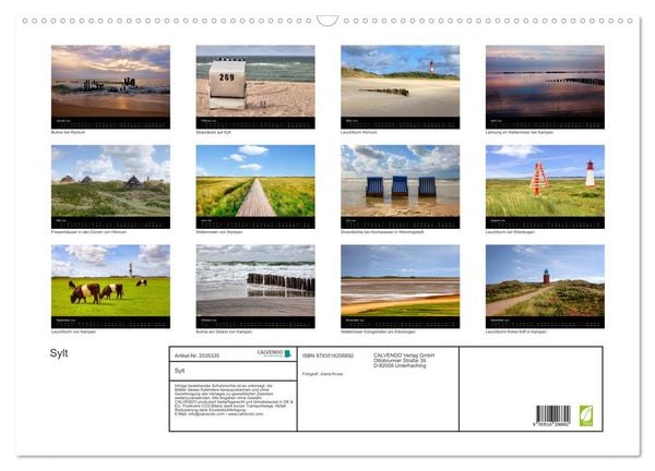 Produktbild: Sylt (Wandkalender 2026 DIN A2 quer), CALVENDO Monatskalender