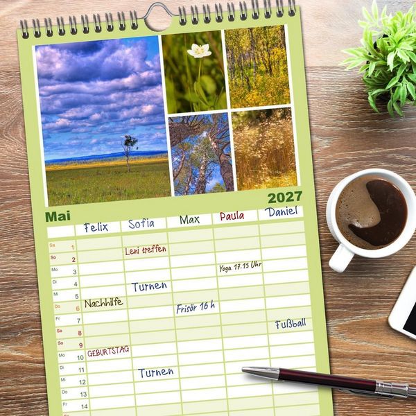Produktbild: Familienplaner 2027 - Sehnsucht Schweden - Sverige mit 5 Spalten (Wandkalender, 21 x 45 cm) CALVENDO