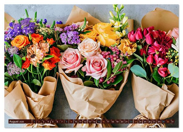 Produktbild: FLORISTIK - Im Reich der Blumen (Wandkalender 2026 DIN A2 quer), CALVENDO Monatskalender