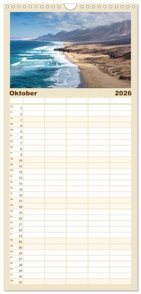 Produktbild: Familienplaner 2026 - Die Kanaren &ndash; Faszinierende Inseln im Atlantik mit 5 Spalten (Wandkalender, 21 x 45 cm) CALVENDO