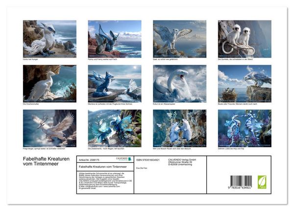 Produktbild: Fabelhafte Kreaturen vom Tintenmeer (Wandkalender 2026 DIN A3 quer), CALVENDO Monatskalender