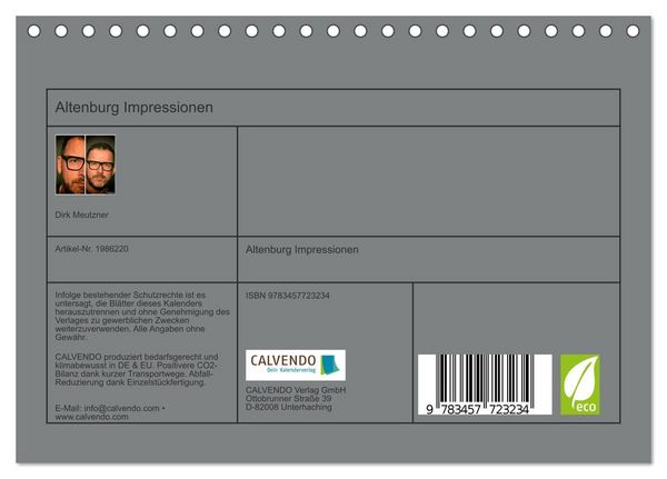 Produktbild: Altenburg Impressionen (Tischkalender 2026 DIN A5 quer), CALVENDO Monatskalender