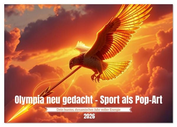 Produktbild: Olympia neu gedacht - Sport als Pop-Art (Wandkalender 2026 DIN A4 quer), CALVENDO Monatskalender