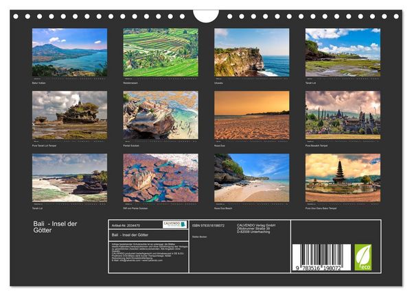 Produktbild: Bali - Insel der G&ouml;tter (Wandkalender 2026 DIN A4 quer), CALVENDO Monatskalender