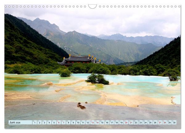 Produktbild: Die magischen Gew&auml;sser von Jiuzhaigou und Huanglong (Wandkalender 2026 DIN A3 quer), CALVENDO Monatskalender