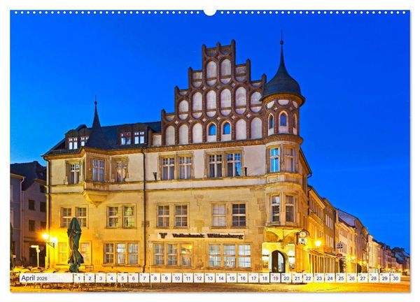 Produktbild: Lutherstadt Wittenberg - Die Wirkst&auml;tte des rebellischen Martin Luther (hochwertiger Premium Wandkalender 2026 DIN A2 quer), Kunstdruck in Hochglanz