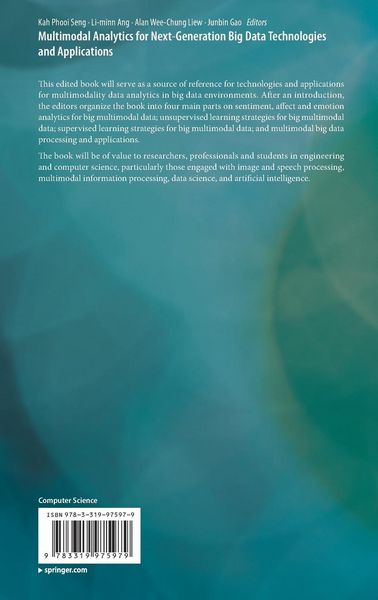 Produktbild: Multimodal Analytics for Next-Generation Big Data Technologies and Applications