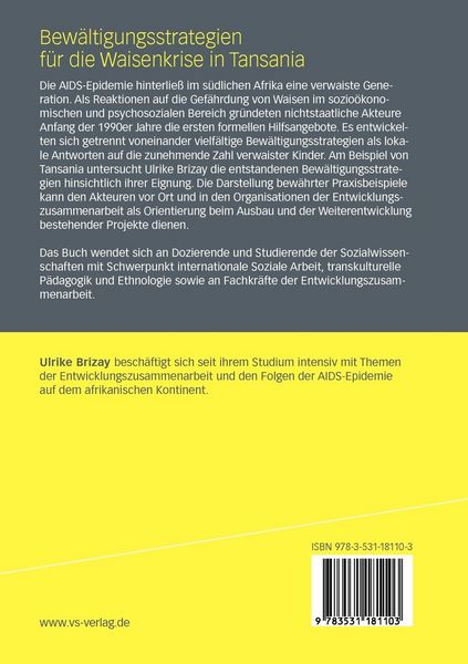 Produktbild: Bew&auml;ltigungsstrategien f&uuml;r die Waisenkrise in Tansania