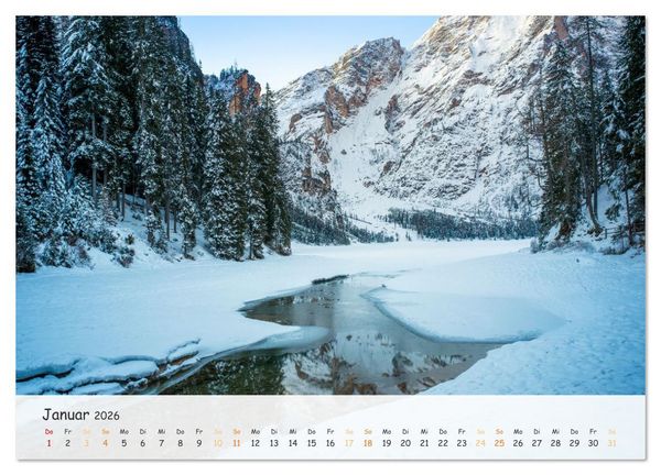 Produktbild: Pragser Wildsee - Traumziel in den Dolomiten (Wandkalender 2026 DIN A4 quer), CALVENDO Monatskalender