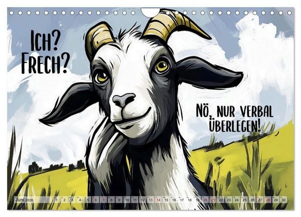 Produktbild: Ziegen, s&uuml;&szlig; aber psycho (Wandkalender 2026 DIN A4 quer), CALVENDO Monatskalender