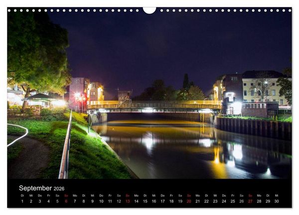 Produktbild: Oldenburg bei Nacht (Wandkalender 2026 DIN A3 quer), CALVENDO Monatskalender