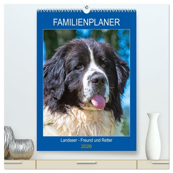 Produktbild: Familienplaner Landseer - Freund und Retter (hochwertiger Premium Wandkalender 2026 DIN A2 hoch), Kunstdruck in Hochglanz
