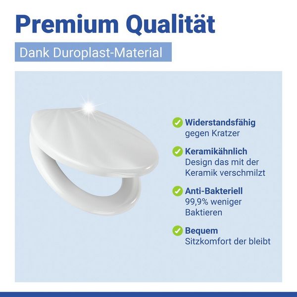 Produktbild: WC Sitz Mod. Muschel, Toilettendeckel mit Absenkautomatik