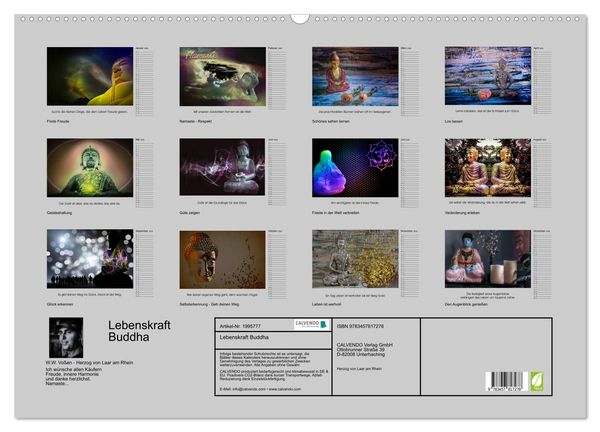 Produktbild: Lebenskraft Buddha (Wandkalender 2026 DIN A2 quer), CALVENDO Monatskalender