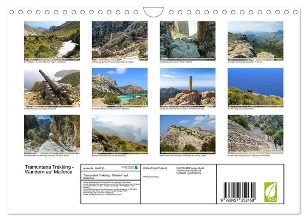 Produktbild: Tramuntana Trekking - Wandern auf Mallorca (Wandkalender 2026 DIN A4 quer), CALVENDO Monatskalender