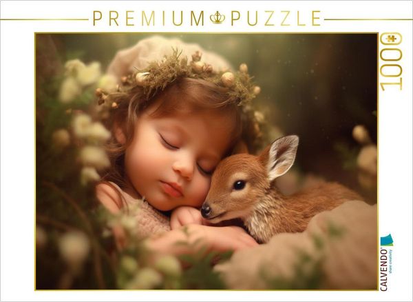 CALVENDO Puzzle Zauberhafte Träumereien im Rehlicht | 1000 Teile Lege-Größe 64x48cm Foto-Puzzle für glückliche Stunden