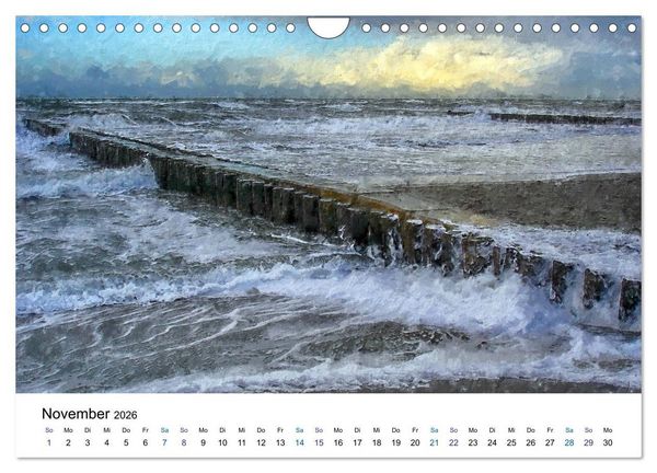 Produktbild: Landschaften auf dem Dar&szlig; in &Ouml;lfarben (Wandkalender 2026 DIN A4 quer), CALVENDO Monatskalender