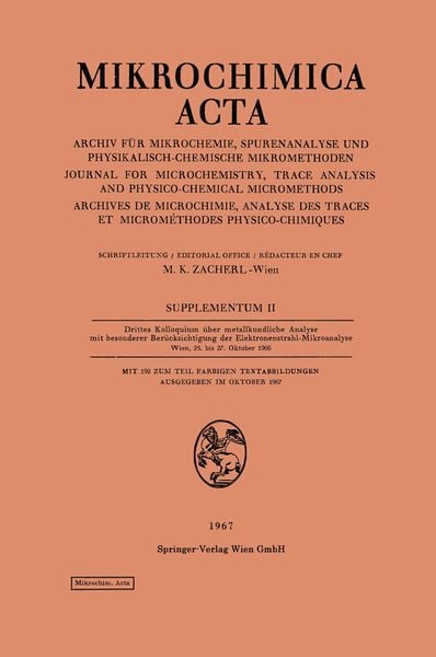 Produktbild: Drittes Kolloquium &uuml;ber metallkundliche Analyse mit besonderer Ber&uuml;cksichtigung der Elektronenstrahl-Mikroanalyse Wien, 25. bis 27. Oktober 1966