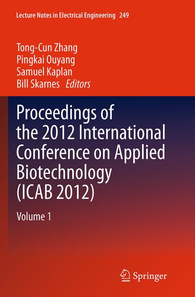 Produktbild: Proceedings of the 2012 International Conference on Applied Biotechnology (ICAB 2012)