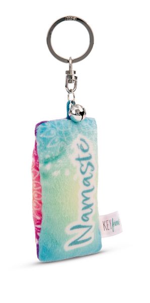 Produktbild: Schl&uuml;sselanh&auml;nger Mini Pl&uuml;schkissen Namast&eacute; m. Gl&ouml;ckchen