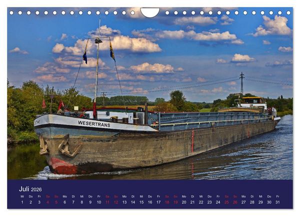 Produktbild: Binnenschiffe im Norden (Wandkalender 2026 DIN A4 quer), CALVENDO Monatskalender